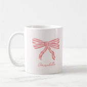 Blush Pink Bow und Vorname Kaffeetasse (Links)