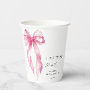 Blush Pink Bow verbindet das Brautparty des Knoten Pappbecher