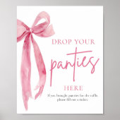 Blush Pink Bow Werfen Sie Ihre Panties hier Spielz Poster (Vorne)