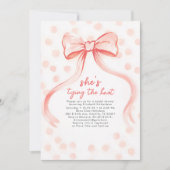 Blush Pink Bow Whimsical Minimalist Bridal Shower Einladung (Vorderseite)