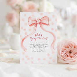 Blush Pink Bow Whimsical Minimalist Bridal Shower Einladung