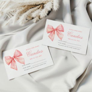 Blush Pink Bow Wie viele Candies Duschspielkarte Begleitkarte