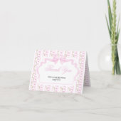Blush Pink Bows Floral Elegante Babydusche Dankeskarte (Vorderseite)