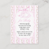 Blush Pink Bows Floral Elegantes Babyduschbuch Begleitkarte (Vorderseite)