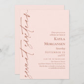 Blush Pink & Brass Kalligraphie Sweet 16 Einladung (Vorne/Hinten)