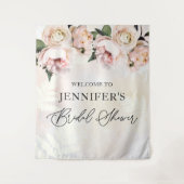 Blush Pink Brautparty Begrüßung Hintergrund Wandteppich (Vorderseite)