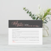 Blush Pink Brautparty Gut wünscht Hinweiskarte (Stehend Vorderseite)