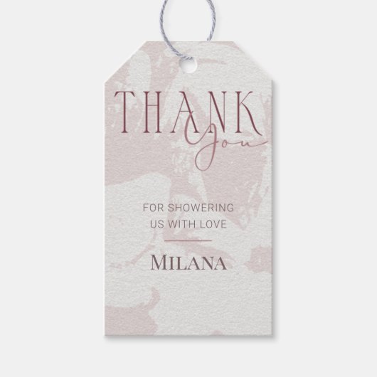 Blush Pink Brautparty Party Vielen Dank Tag Geschenkanhänger (Vorderseite)