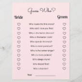 Blush Pink Brautparty Raten Sie, wer gespielt hat Programm (Vorderseite)