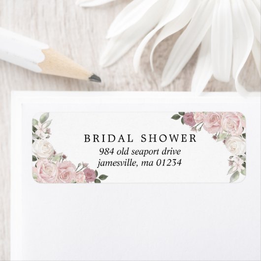 Blush Pink Brautparty Rücksendeadresse (Insitu)