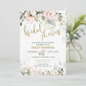 Blush Pink Bridal Dusche Einladung (Stehend Vorderseite)
