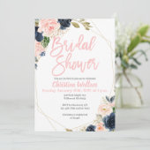 Blush Pink Bridal Dusche Einladungen (Stehend Vorderseite)