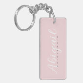 Blush Pink Bridesmaid Script Name Brautparty Schlüsselanhänger (Vorderseite links)