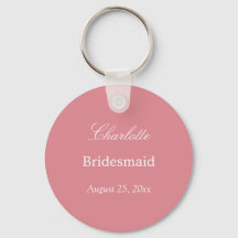 Blush Pink Bridesmaid Thank You Keychain