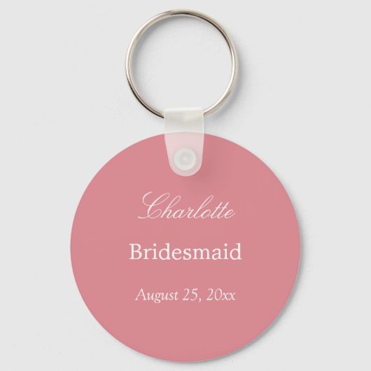 Blush Pink Bridesmaid Thank You Keychain Schlüsselanhänger (Vorderseite)