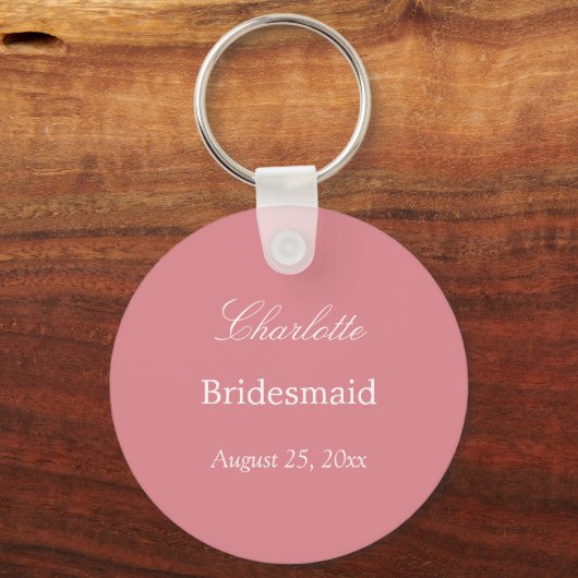 Blush Pink Bridesmaid Thank You Keychain Schlüsselanhänger (Vorderseite)