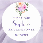 Blush Pink Bright Rose Brautparty Vielen Dank Runder Aufkleber