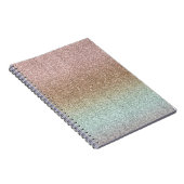 Blush Pink Bronze Minze Sparkle Glitzer Notizblock (Rechte Seite)