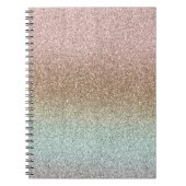 Blush Pink Bronze Minze Sparkle Glitzer Notizblock (Vorderseite)