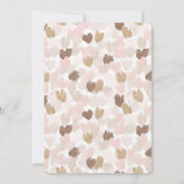 Blush Pink Brown Cream Hearts Baby Shower Einladung (Rückseite)
