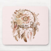 Blush Pink Brown Floral Dream Catcher Mousepad (Vorne)