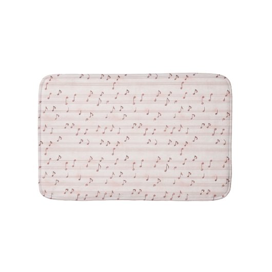 Blush Pink Brown Music Notes Badematte (Vorderseite)