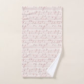Blush Pink Brown Music Notes Badhandtuch Set (Handtuch)