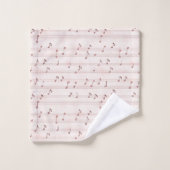 Blush Pink Brown Music Notes Badhandtuch Set (Waschlappen)