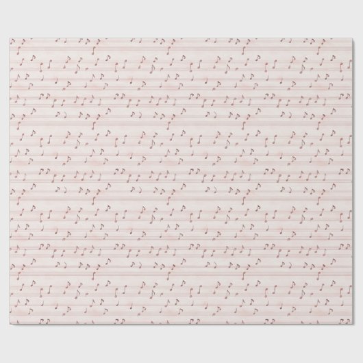 Blush Pink Brown Music Notes   Geschenkpapier (Flach)