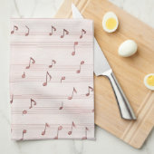 Blush Pink Brown Music Notes Geschirrtuch (Viertel Falte)