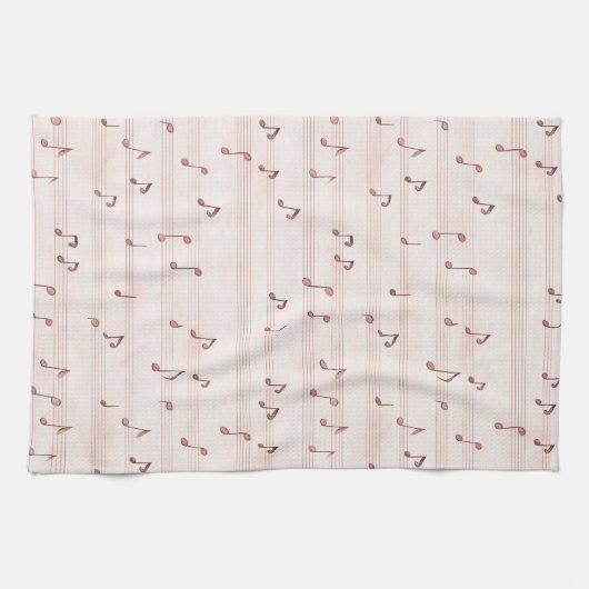 Blush Pink Brown Music Notes   Geschirrtuch (Horizontal)