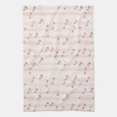 Blush Pink Brown Music Notes Geschirrtuch (Vertikal)