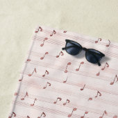 Blush Pink Brown Music Notes   Strandtuch (Beispiel)