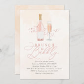 Blush Pink Brunch Bubbly Brautparty Einladung (Vorne/Hinten)