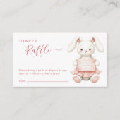 Blush Pink Bunny Baby Dusche Windeln Raffle Ticket Begleitkarte (Vorderseite)