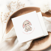 Blush Pink Bunny Girl Baby Shower Paper