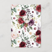 Blush Pink & Burgund Hochzeitsdetails - Umriss Begleitkarte (Rückseite)