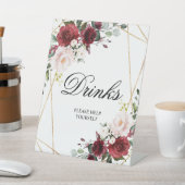 Blush Pink & Burgund Rose Duschtrinker Unterschrif Sockelschild (In SItu)