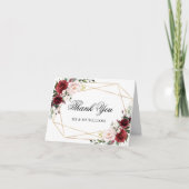 Blush Pink & Burgund Rose Hochzeit Danke Karte (Vorderseite)