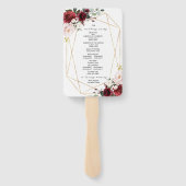 Blush Pink & Burgund Rose Hochzeit Set der Fans Fächer (Rückseite)