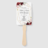 Blush Pink & Burgund Rose Hochzeit Set der Fans Fächer (Vorderseite)