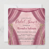 Blush Pink & Burgund Sparkle Brautparty Einladung (Vorderseite)