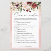 Blush Pink Burgund über oder unter dem Spiel Blues (Vorderseite)