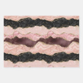 Blush Pink Burgundi Gold Black Glitzer Geschenkpapier Set (Vorderseite)