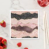 Blush Pink Burgundi Gold Black Glitzer Serviette (Beispiel)