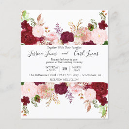 Blush Pink Burgundy Aquarell Blumenbudget