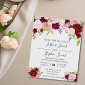 Blush Pink Burgundy Aquarell Floral Romantischer I