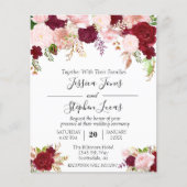 Blush Pink Burgundy Aquarell Floral Romantischer I (Vorderseite)