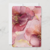 Blush Pink Burgundy Bloral Baby Dusche Einladung (Rückseite)