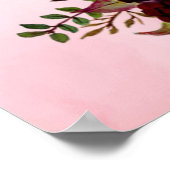 Blush Pink Burgundy Bloral Wedding Welcome Poster (Ecke)